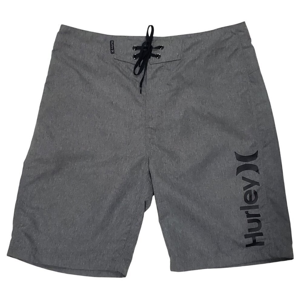 Hurley Mens Boardshorts Walk‎ Swim Shorts Logo Heather Gray Size 30 EUC
